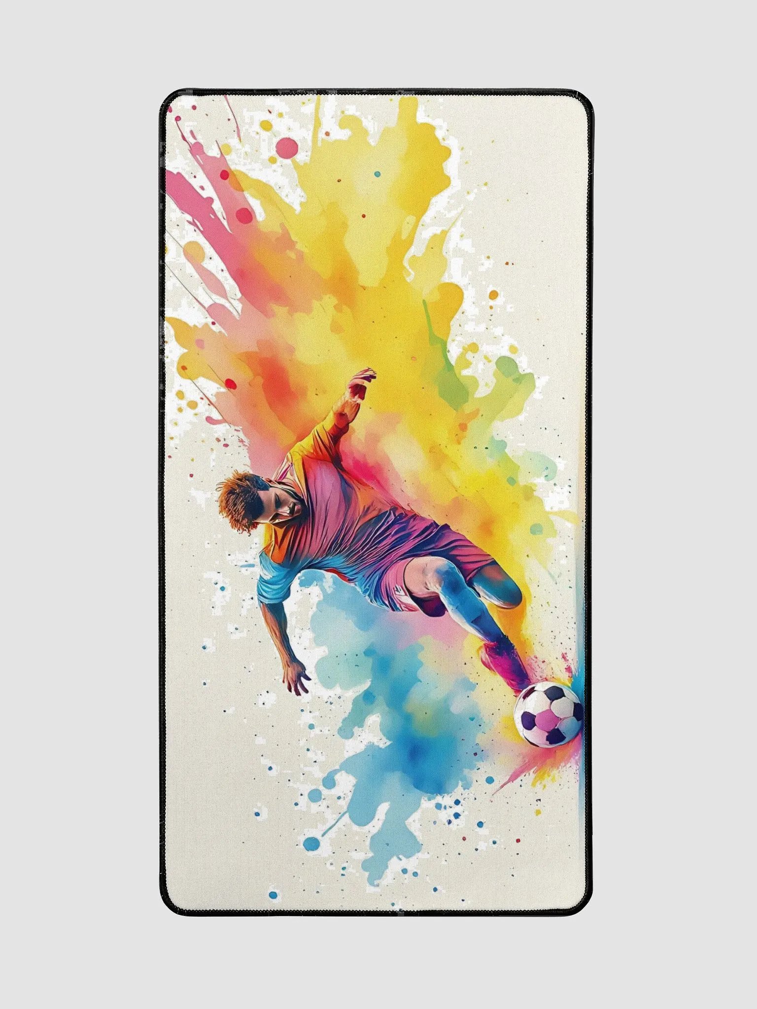 Vibrant Soccer Player Desk Mat - Abstract Sports Design product image (2)