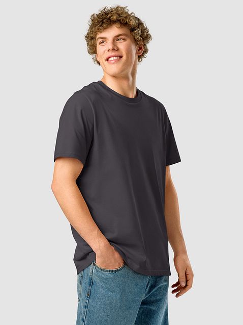 Photo showing Stanley/Stella Unisex Organic Ribbed Neck T-Shirt