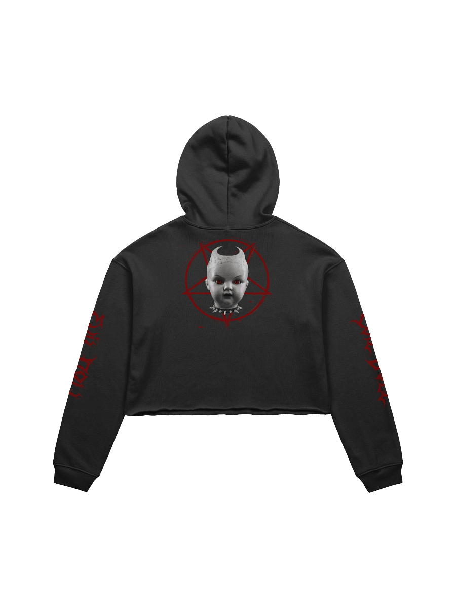 EVIL DOLL FLEECE CROP HOODIE product image (2)