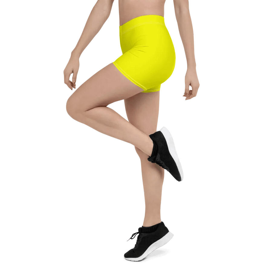 Plain Color Yellow Bike Shorts product image (4)