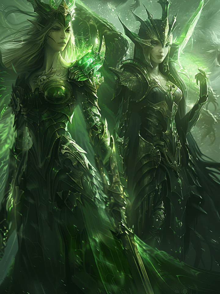 Artwork: Green Female Warrior product image (1)