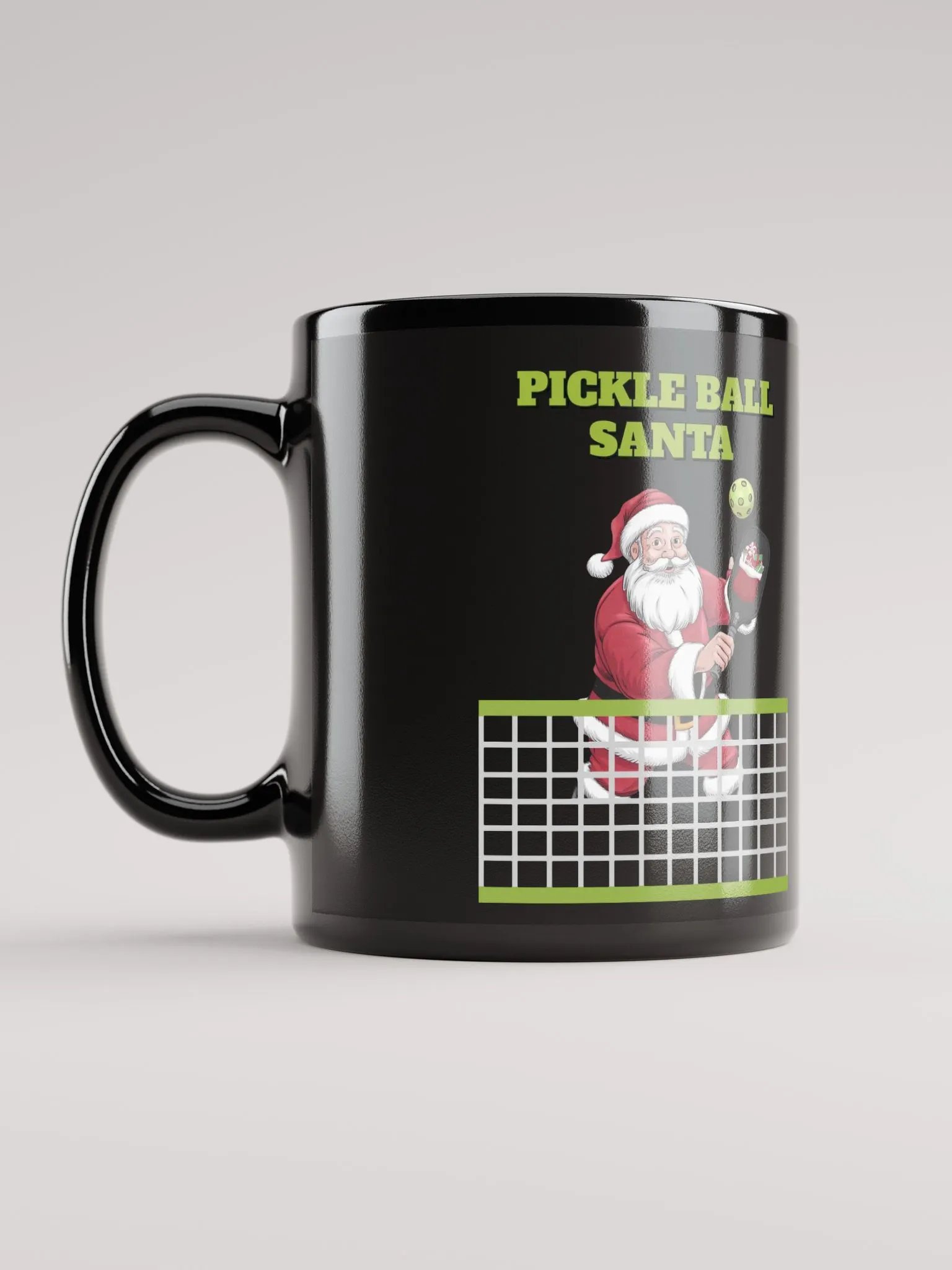 Pickle Ball Santa - Christmas Design Black Mug product image (12)