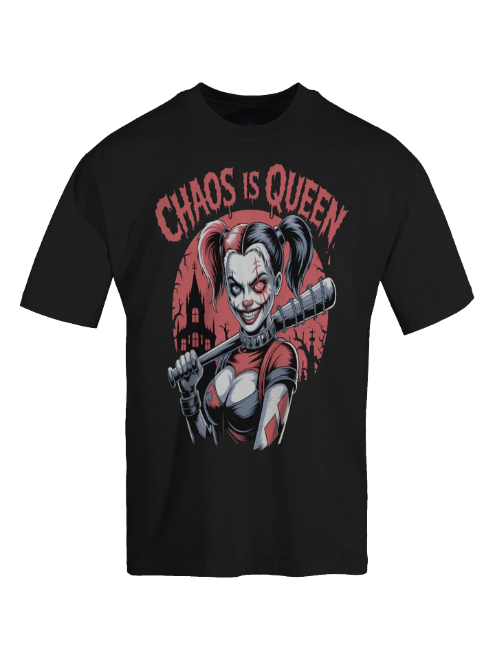 Harley Quinn 'Chaos is Queen' Oversized Faded T-Shirt product image (1)
