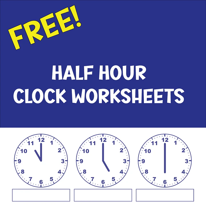 Analog Clock Worksheets - 30 Minute Increments product image (1)