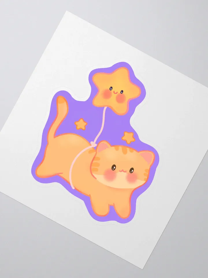 Starry Orange Cat Vinyl Sticker product image (2)