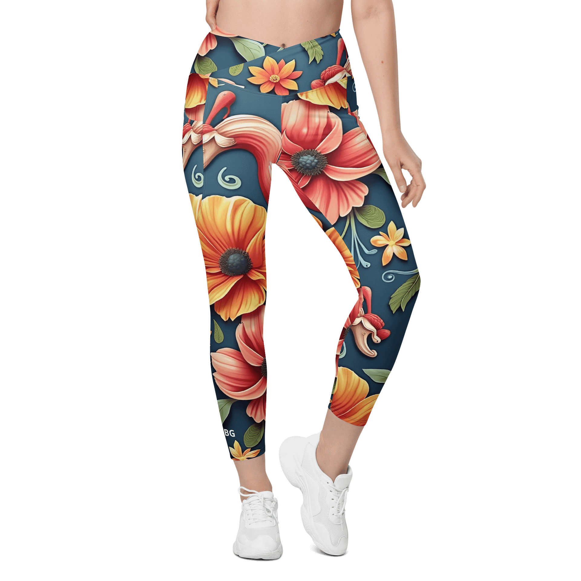 Barry Grady 'Floral Fiesta' Crossover Leggings with Pockets product image (1)