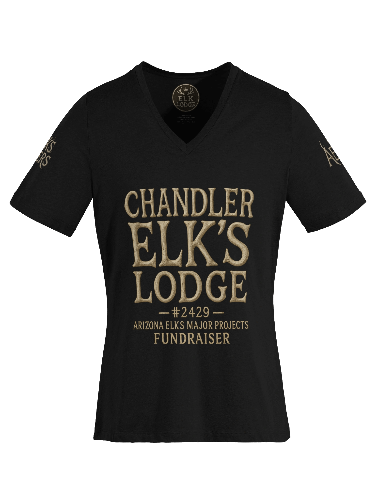 ELK LODGE Antler Crown Logo Ladies Vneck T-Shirt "AEMP" product image (27)