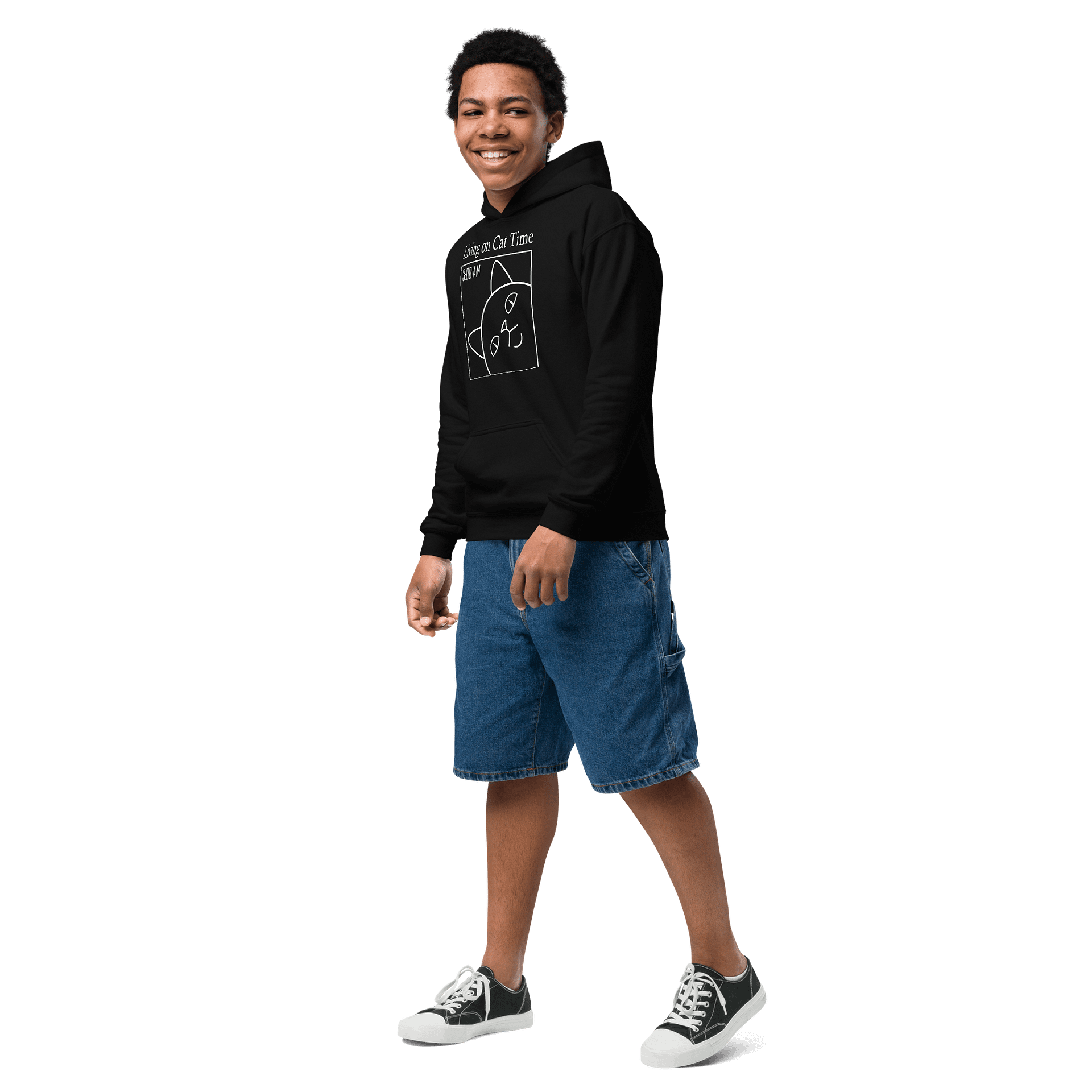 Living on Cat Time - Unisex Youth Hoodie product image (3)