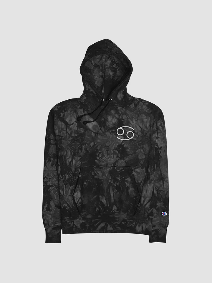 Cancer White on Black Champion Tie Dye Hoodie product image (1)