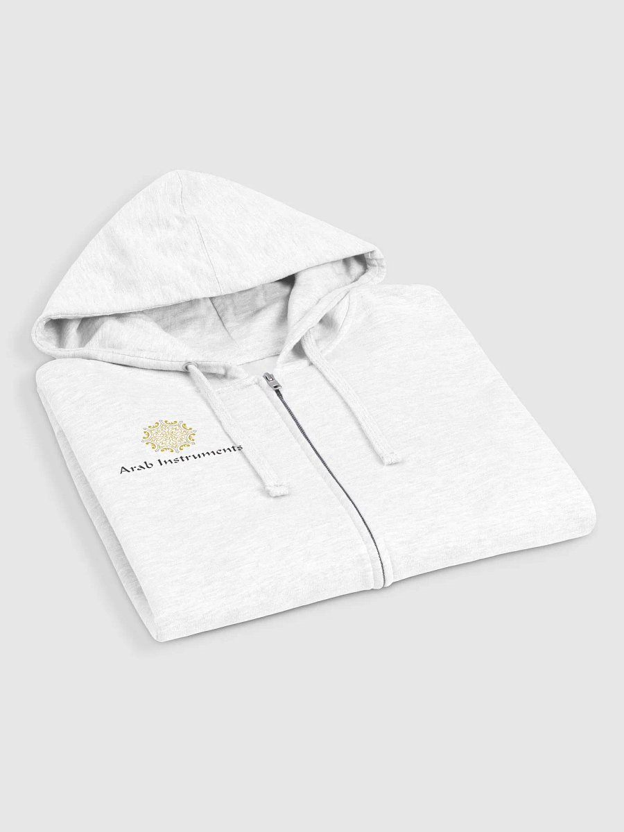 Arab Instruments Fleece Zip Up Hoodie White product image (4)
