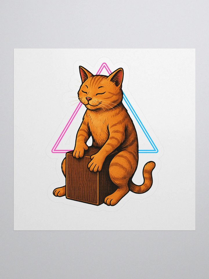 Cajon Cat Sticker product image (1)