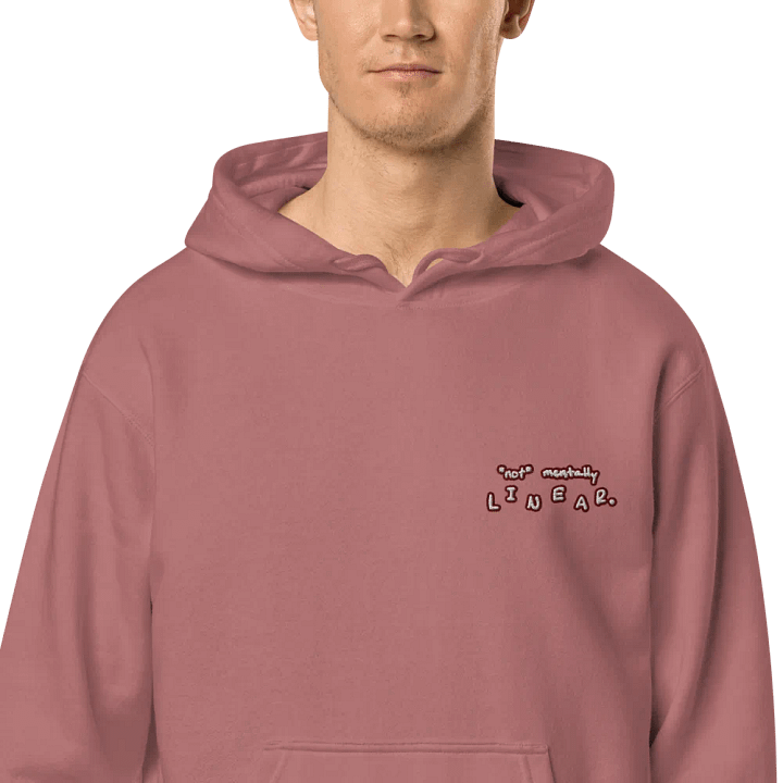*not* mentally linear (L.C. maroon bubble design 2) embroidered pigment hoodie product image (1)