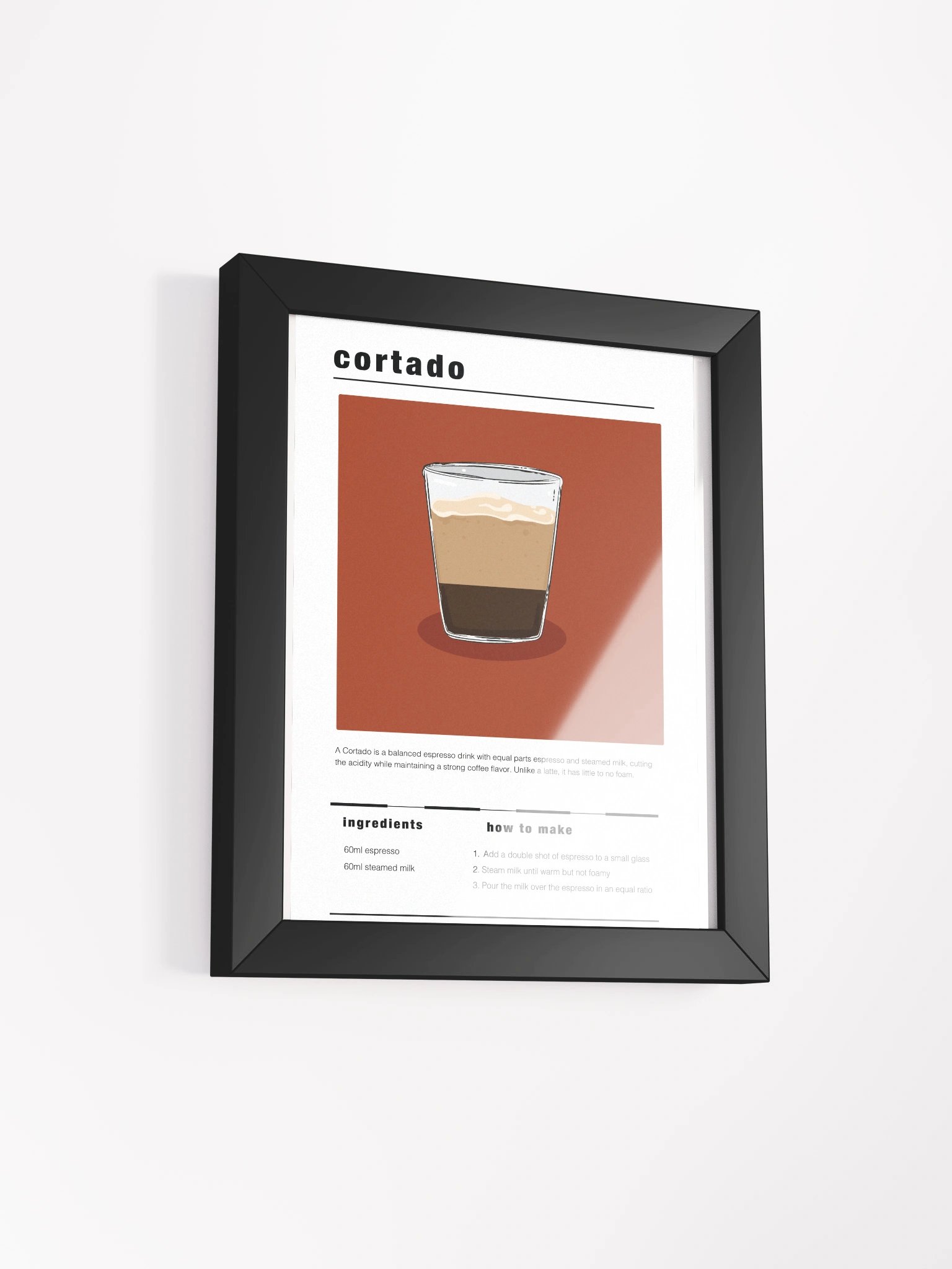 Framed Cortado Coffee Print product image (2)