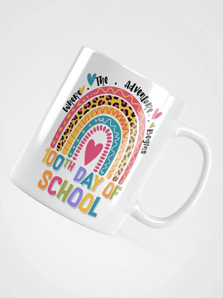 Rainbow 100th Day of School White Glossy Mug product image (1)