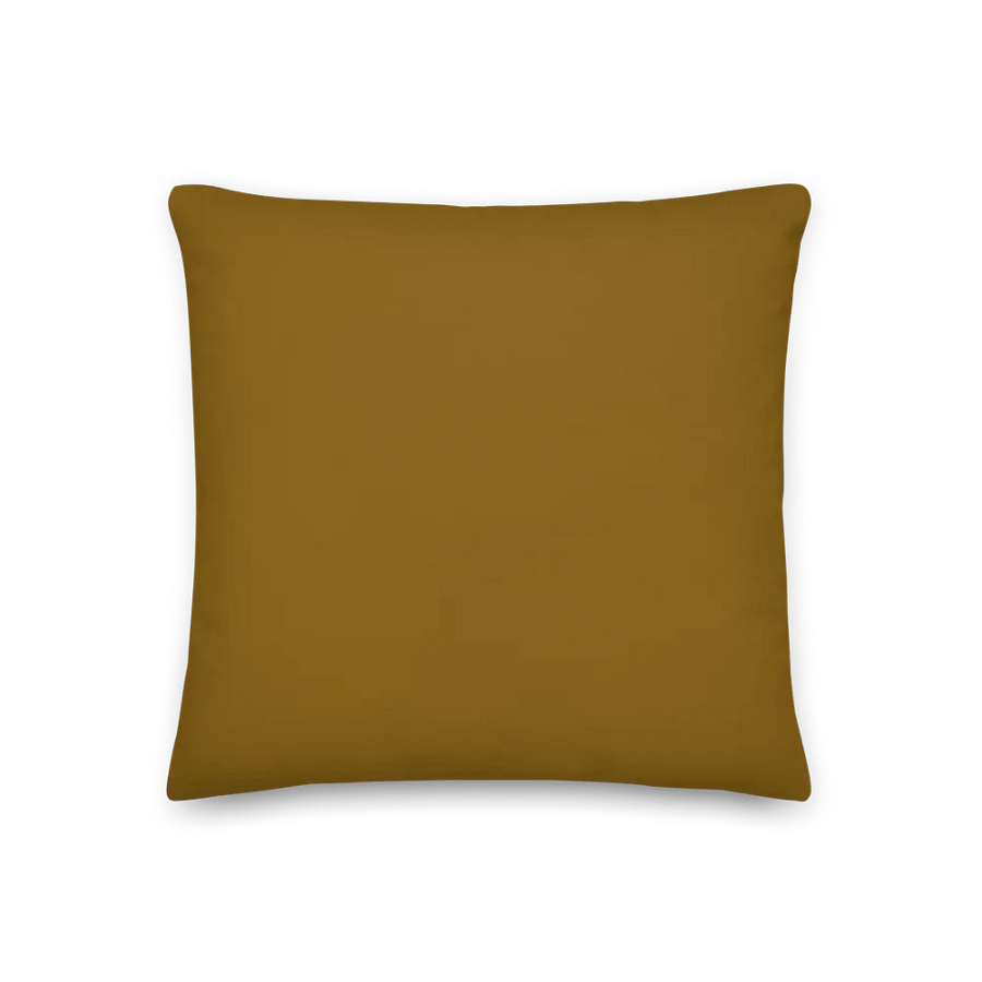 Brown and Mustard Yellow Retro Style Pillow – Pattern & Solid Dual-Sided Design product image (2)