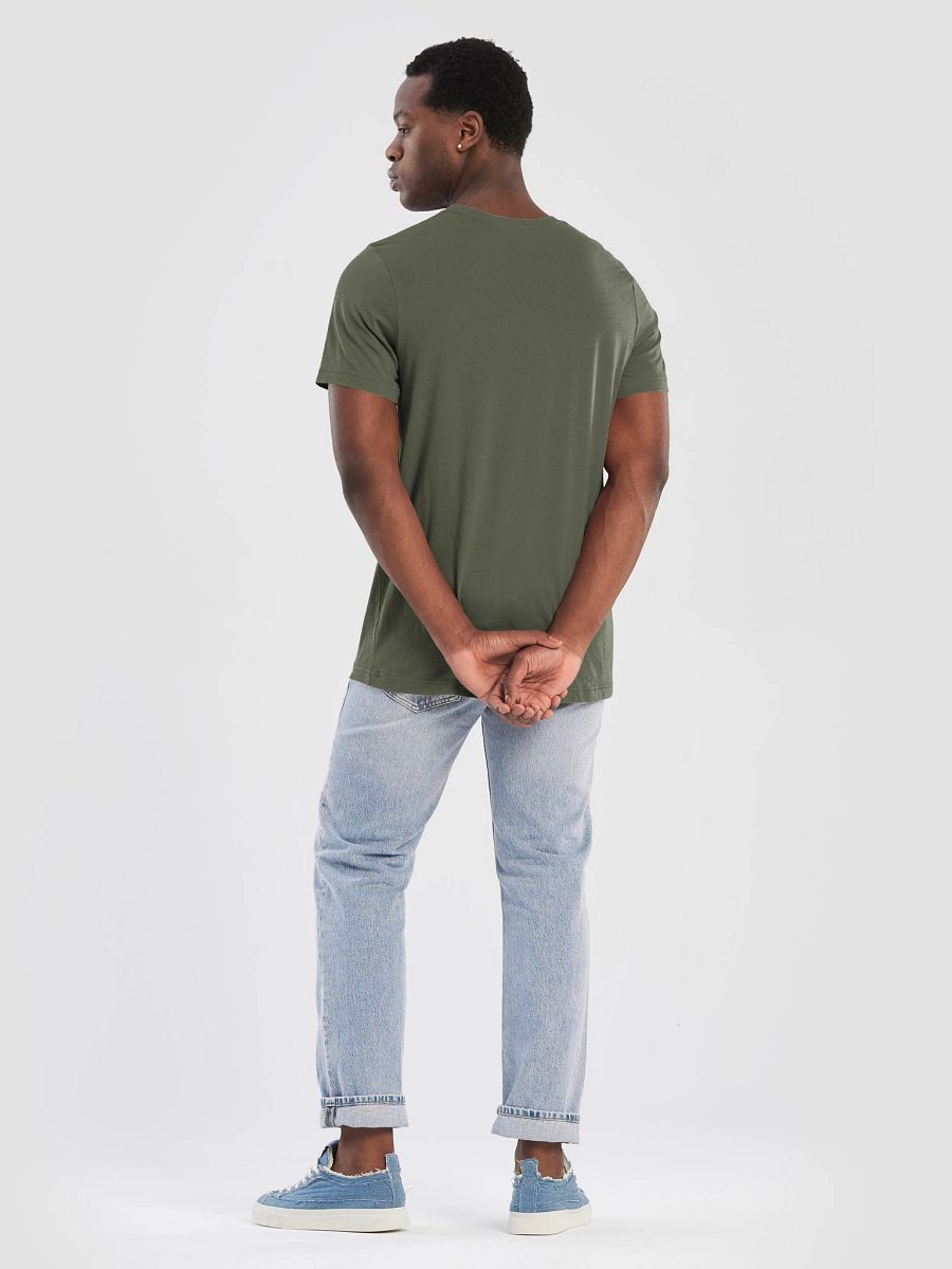 Plain Color Military Green T-Shirt product image (4)