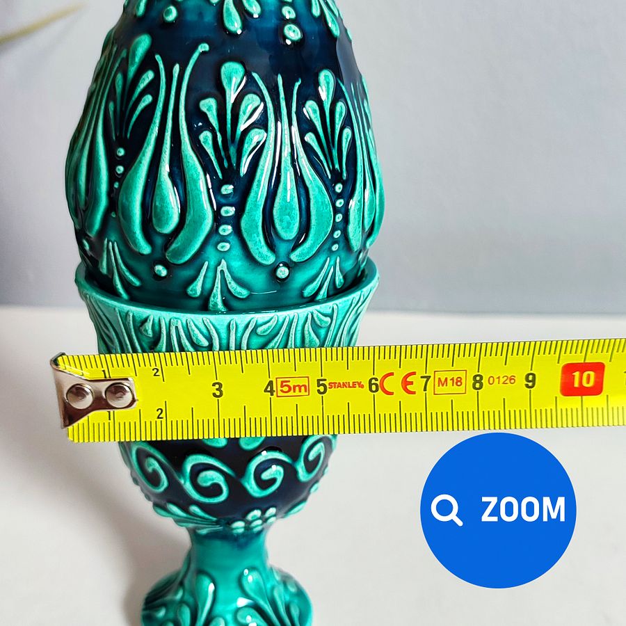Ceramic turquoise Easter egg — handmade pottery, handmade ceramic, home decor, handmade gift, Turkish ceramic product image (10)