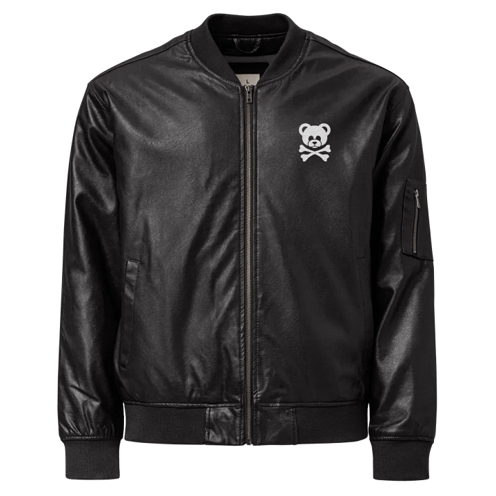 Deady Bear Faux Leather Bomber Jacket product image (1)