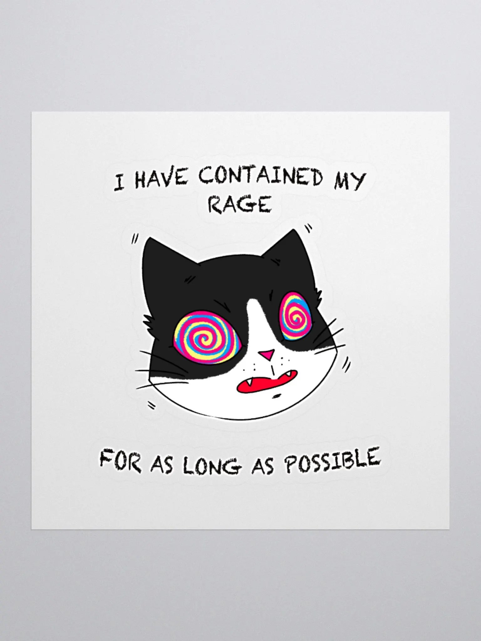 Rage Cat Sticker With Text product image (2)