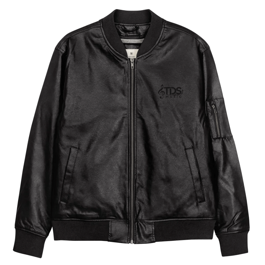 Premium Unisex Faux Leather Bomber Jacket by TDS Music – Available in Black and Brown product image (11)