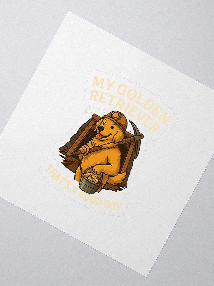 Golden Retriever Miner Kiss Cut Stickers product image (2)