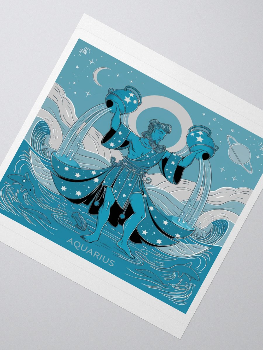 Exclusive Aquarius Celestial Water-Bearer Vinyl Sticker - Zodiac Art product image (4)