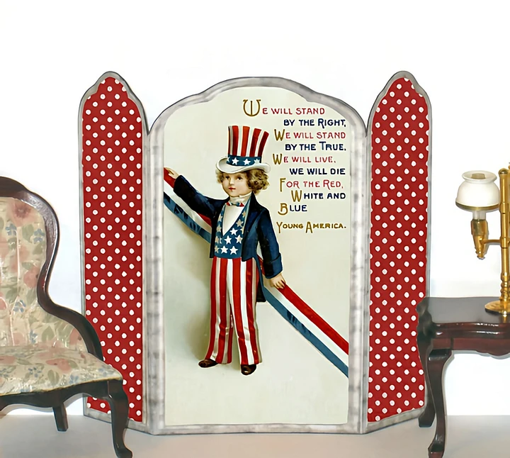 Young America Patriotic Dollhouse Miniature Room Screen 1:12 Scale N028 product image (1)