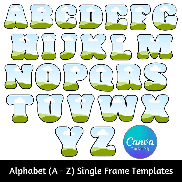 Fat and Fun Alphabet (A - Z) Single Frame Canva Templates product image (1)
