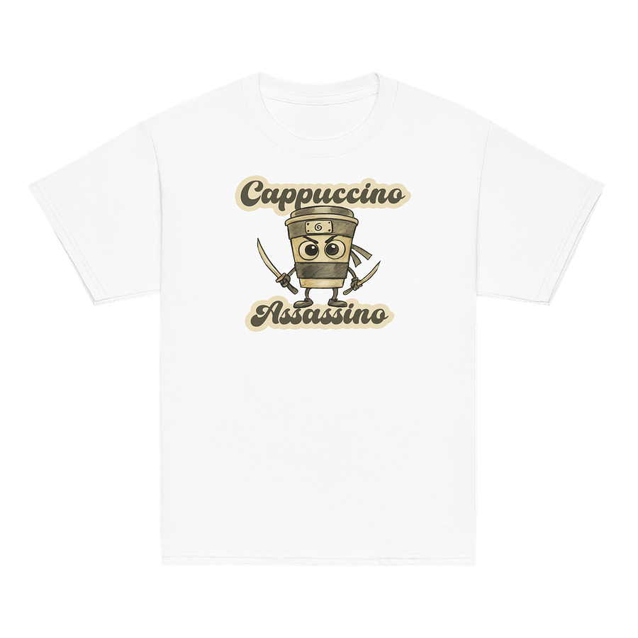 Cappuccino Assassino – Cute but Caffeinated Chaos Tee for Kids product image (2)