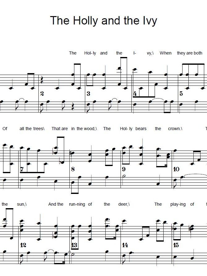 The Holly and the Ivy - Christmas - Piano sheet music product image (1)