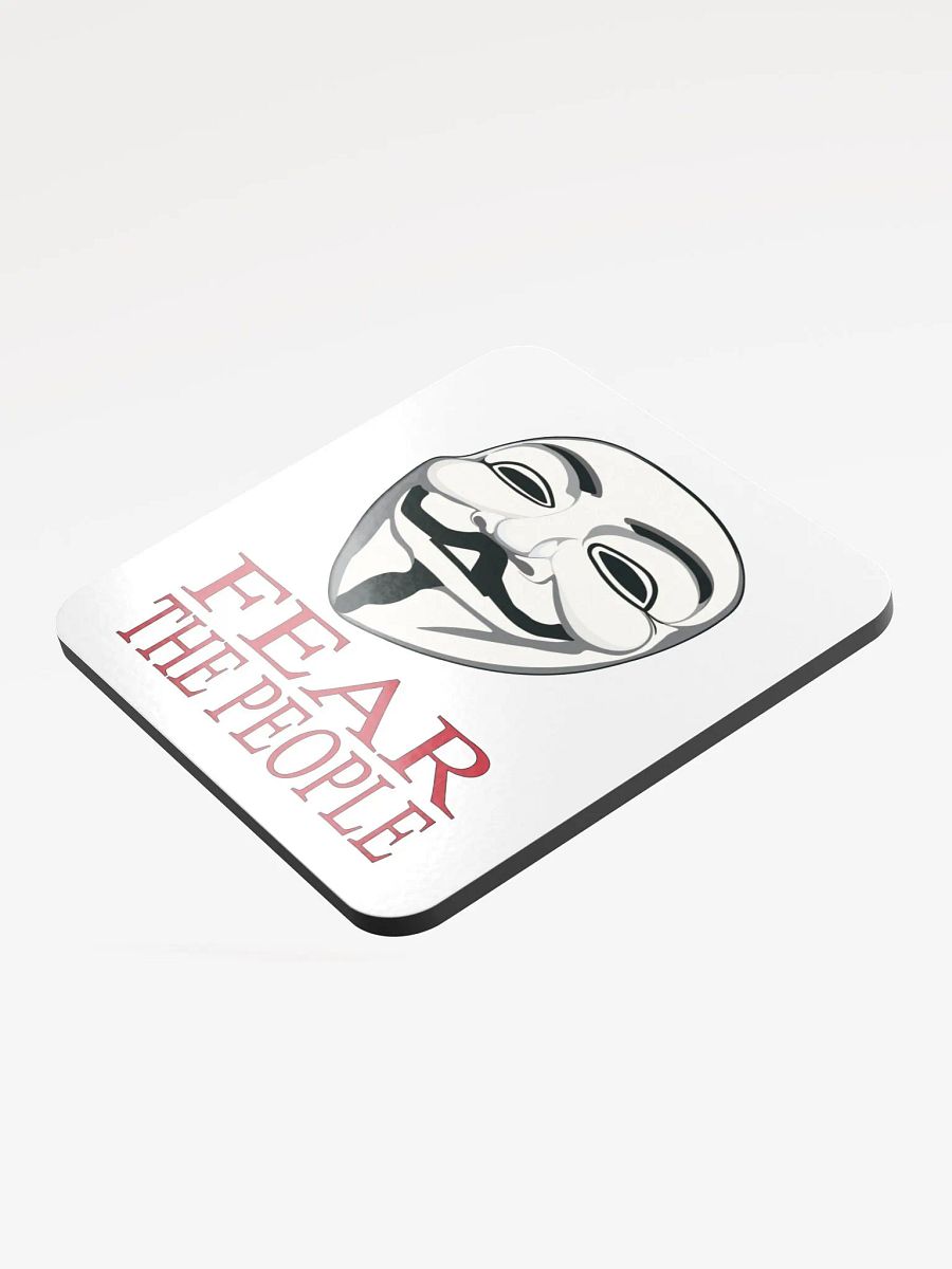 Fear The People - Red - Glossed Cork Coaster product image (4)