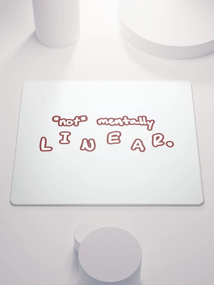 *not* mentally linear (lined design, #6D1616) mouse pad product image (1)