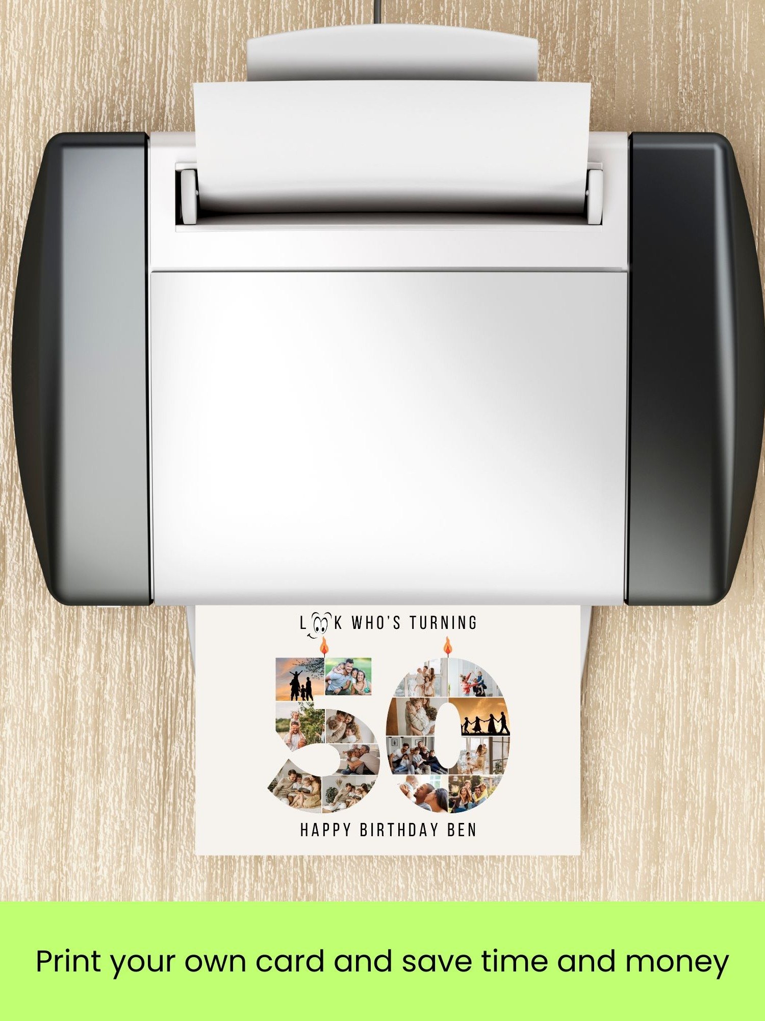 50th Birthday Number Photo Card Canva Template product image (9)