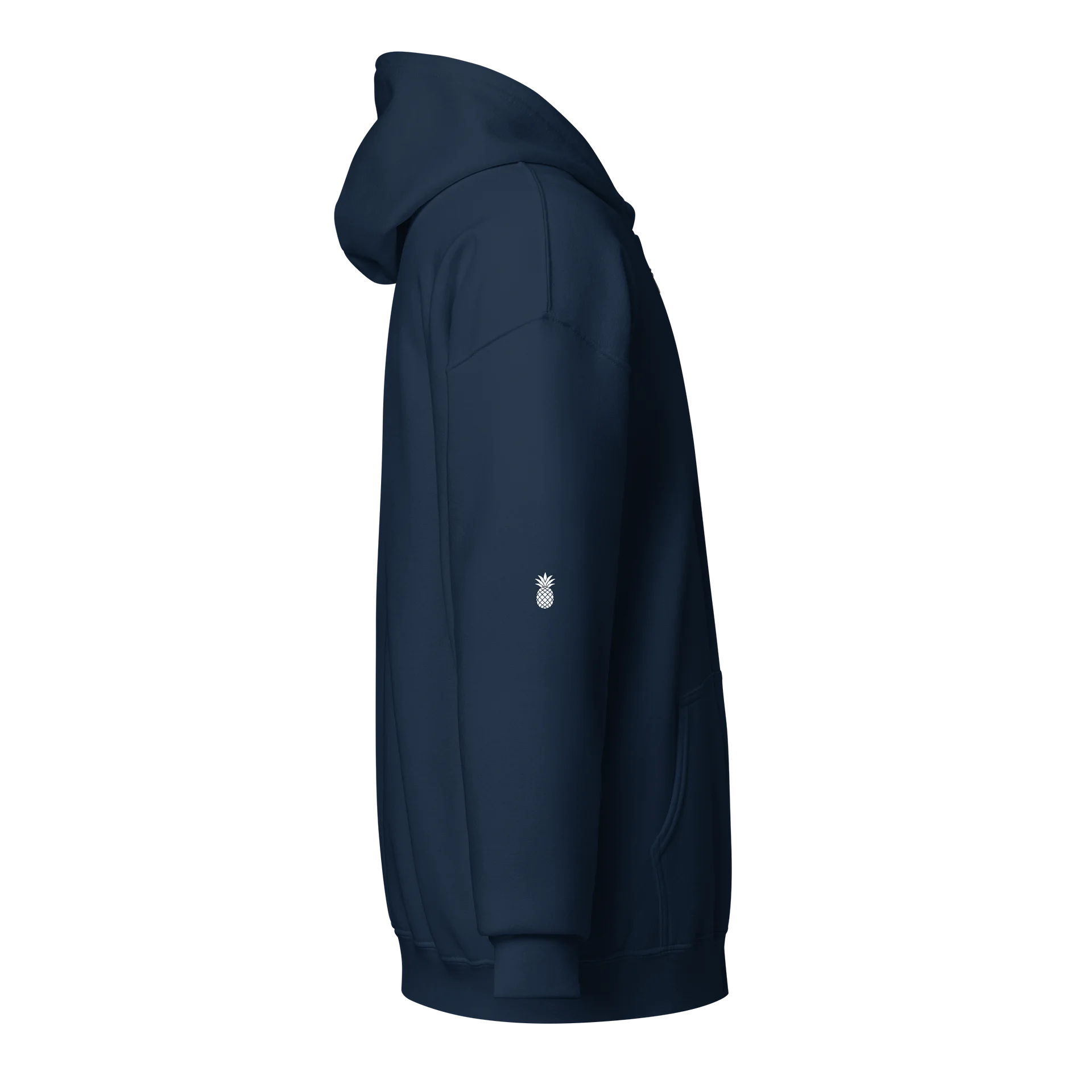Lucky Pineapple® Navy Blue Plush Fleece Minimalist Sleeve Unisex Zip Hoodie product image (2)