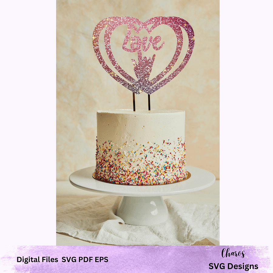 Hearts of Love ASL Cake Topper product image (3)