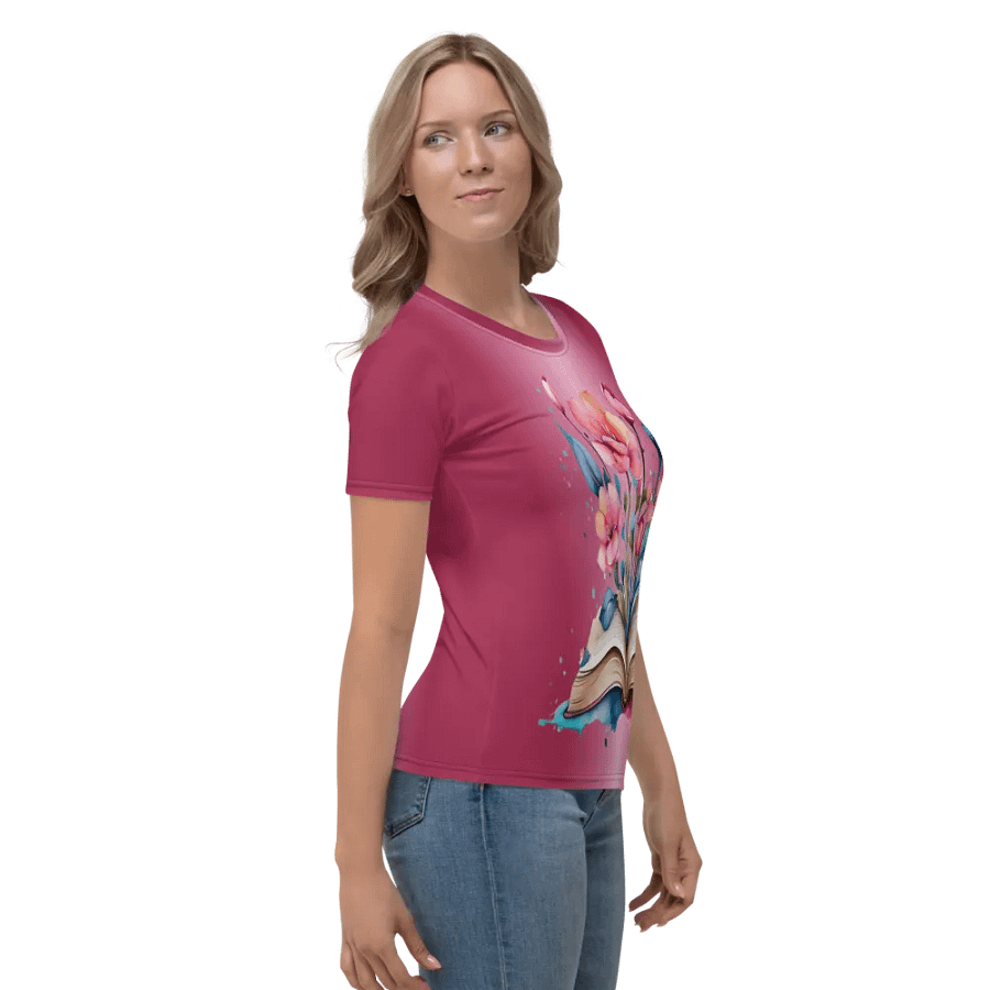 Floral Book All Over Print T-shirt product image (5)
