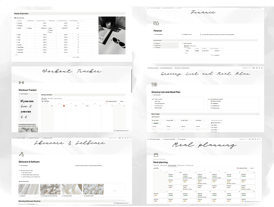 White minimalistic Weekly Notion Ultimate Financial Planner, Financial Deadline Daily Planner product image (3)