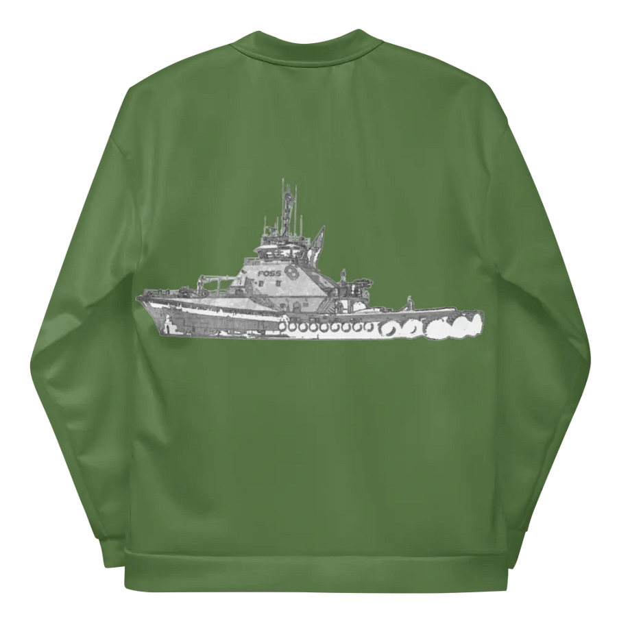 Foss Tugboat Sketch Green Bomber Jacket product image (11)