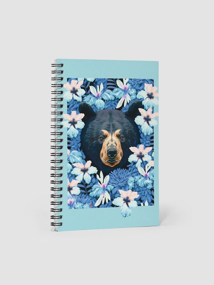 Black Bear with Flowers Spiral Notebook product image (1)