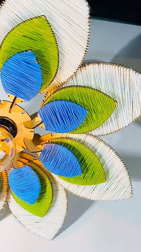 Our Threaded Flower lamp and lampshades can be made in so many colours and sizes. We design, lasercut, thread, assemble each ...