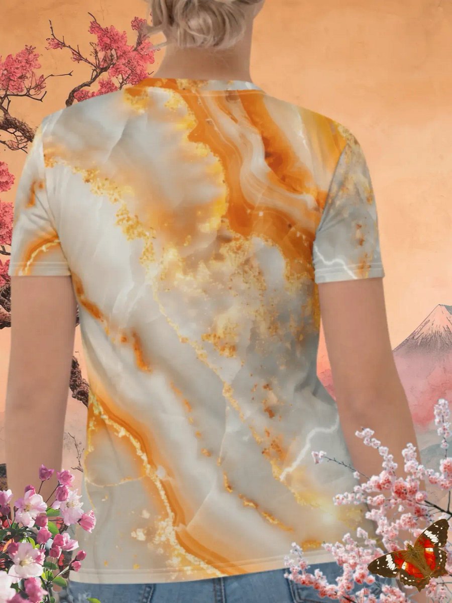 Orange Marble Print T-Shirt product image (4)