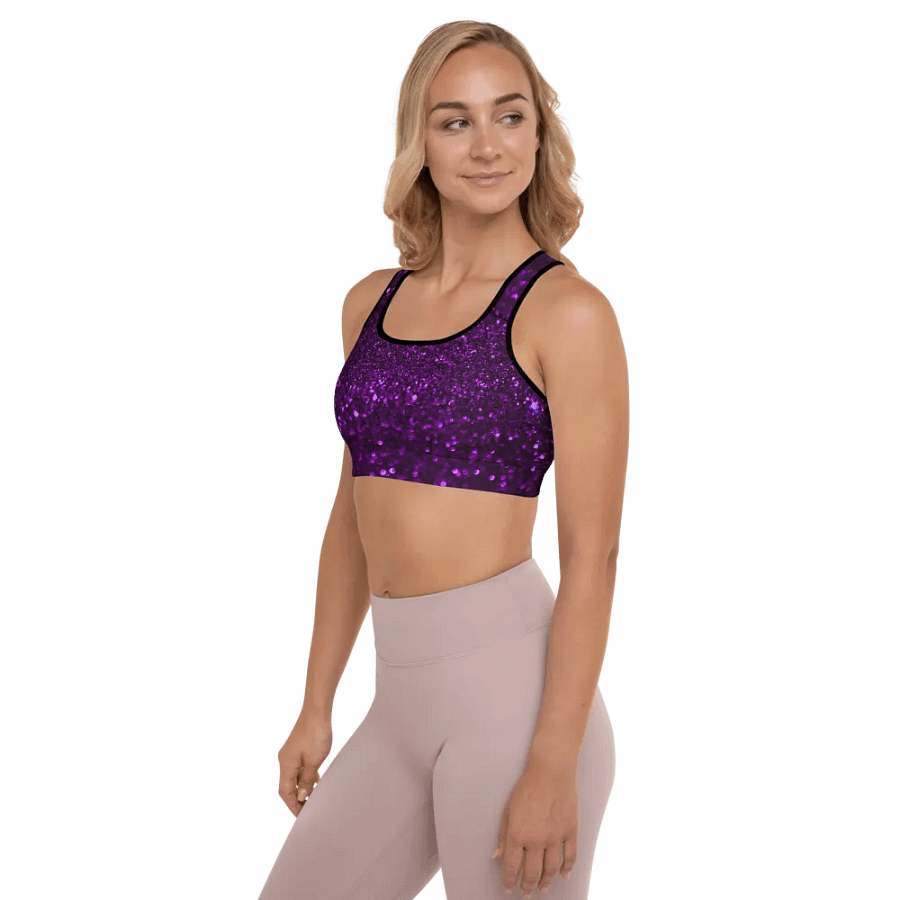 Shimmering Purple Sequin Sports Bra product image (9)