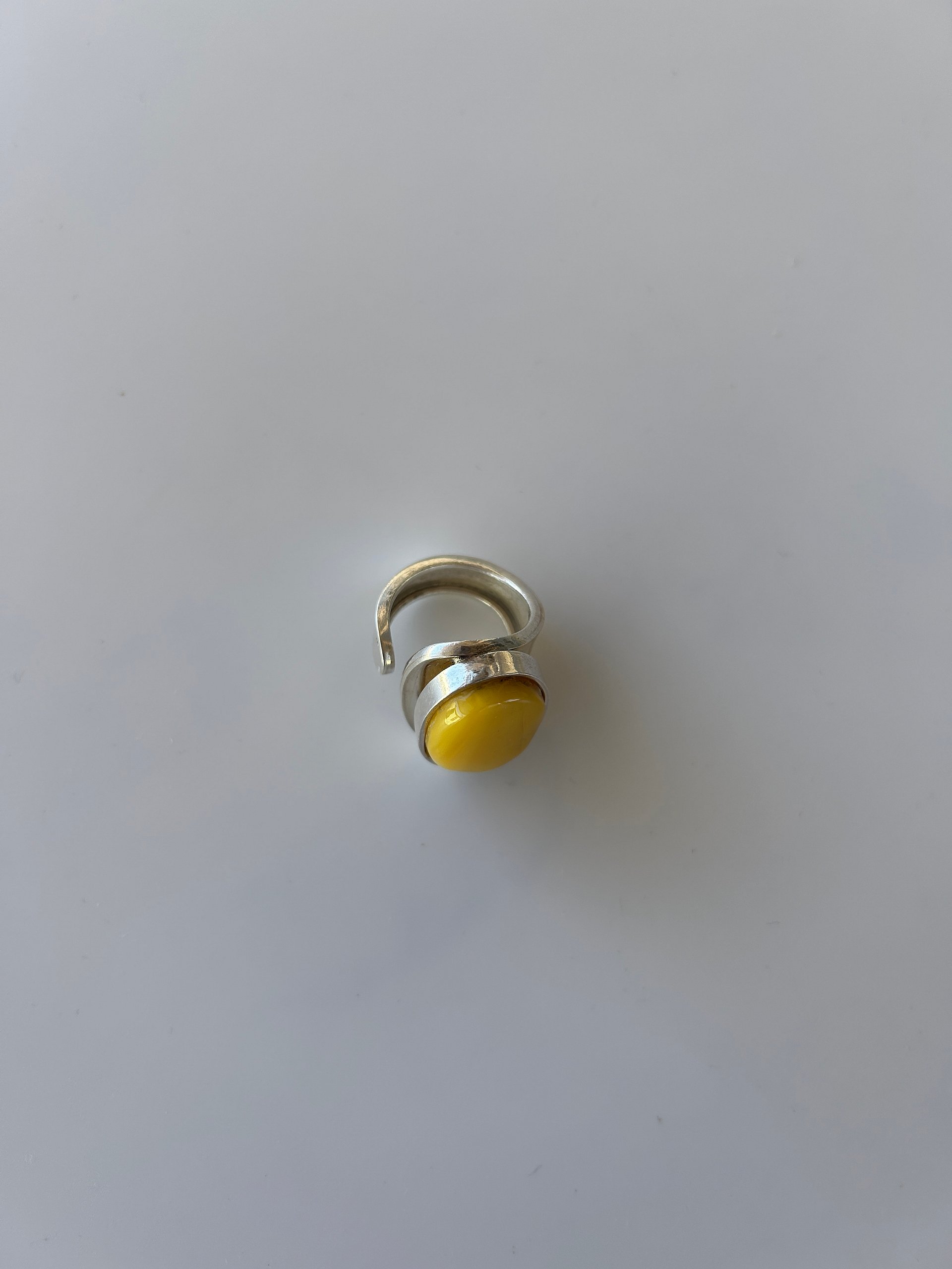 Baltic Egg Yolk Amber 925 Sterling Silver Adjustable Ring product image (2)