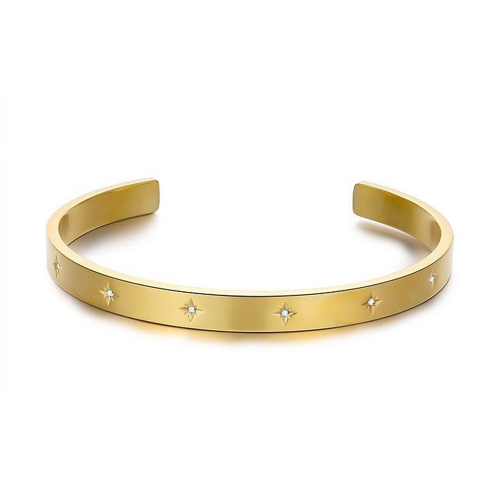 Sparkling Star Open Bracelet | 18K Gold Plated product image (1)