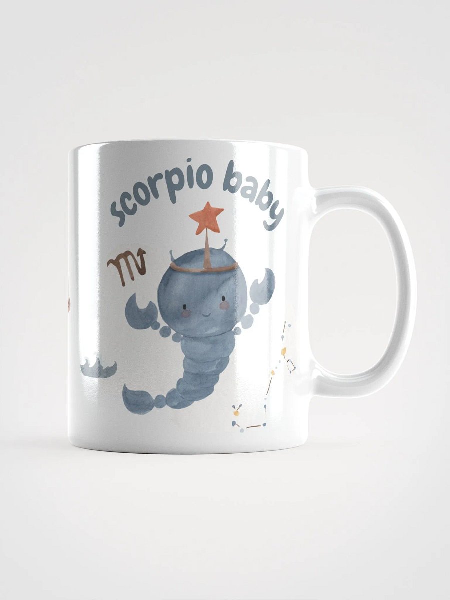 Scorpio Baby October 24 – November 21 WHITE GLOSSY MUG Baby Gift, New Mom Gift, Fun Astrology Gift product image (2)