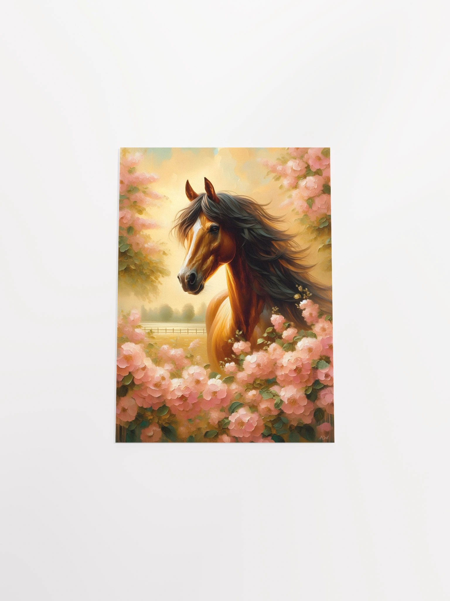 Majestic Mane: Horse and Flowers Poster product image (32)