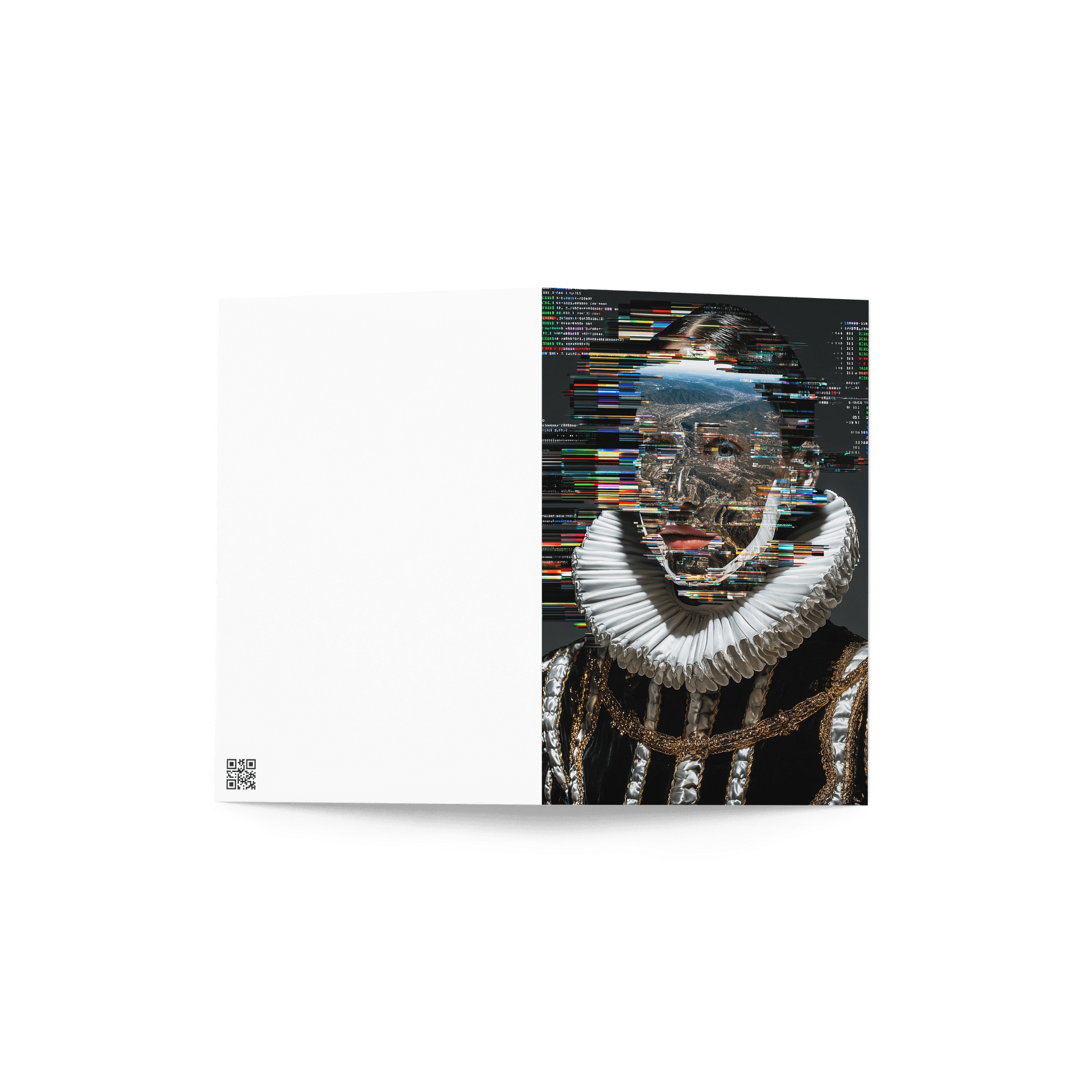 Greeting Card Futuristic Cyberpunk Glitch Renaissance Portrait product image (2)