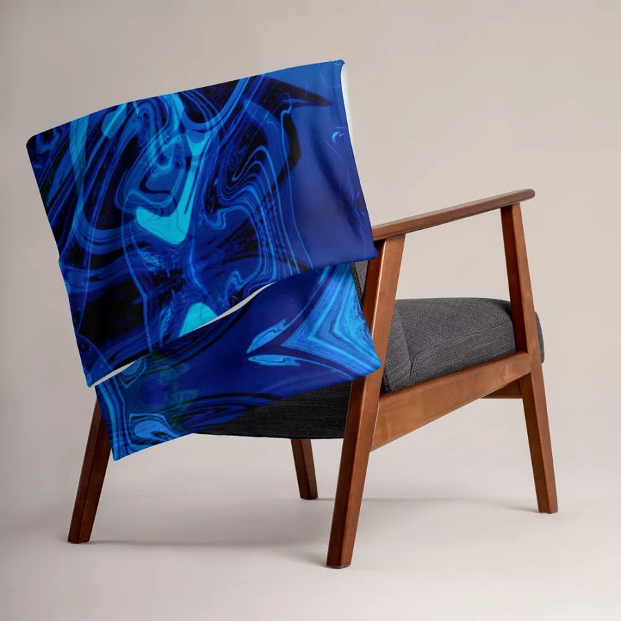 Blue and Black Swarm Pattern Urban Design Throw Blanket product image (15)