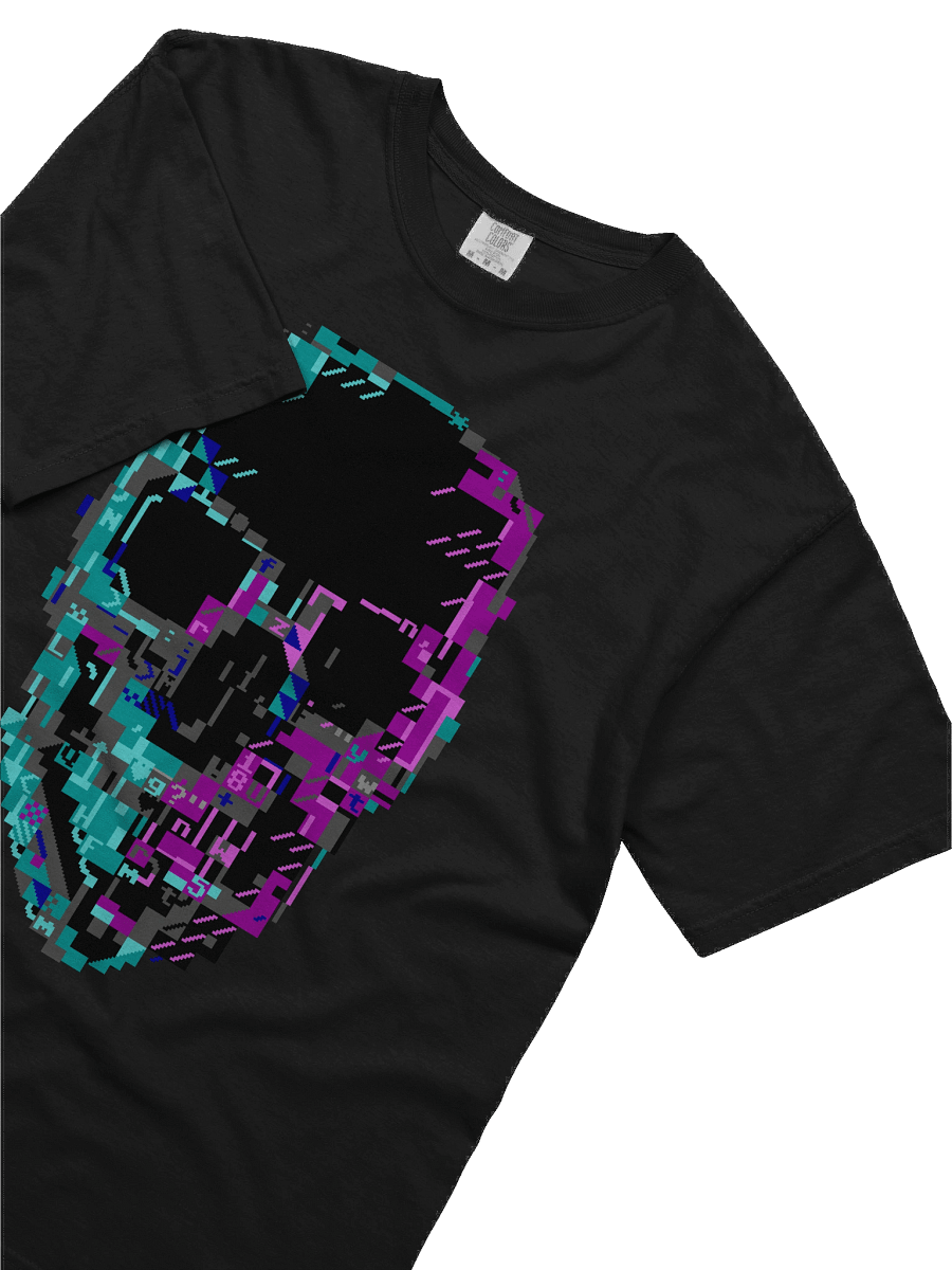 Cyberpunk ASCII Glitch Skull T-Shirt product image (35)
