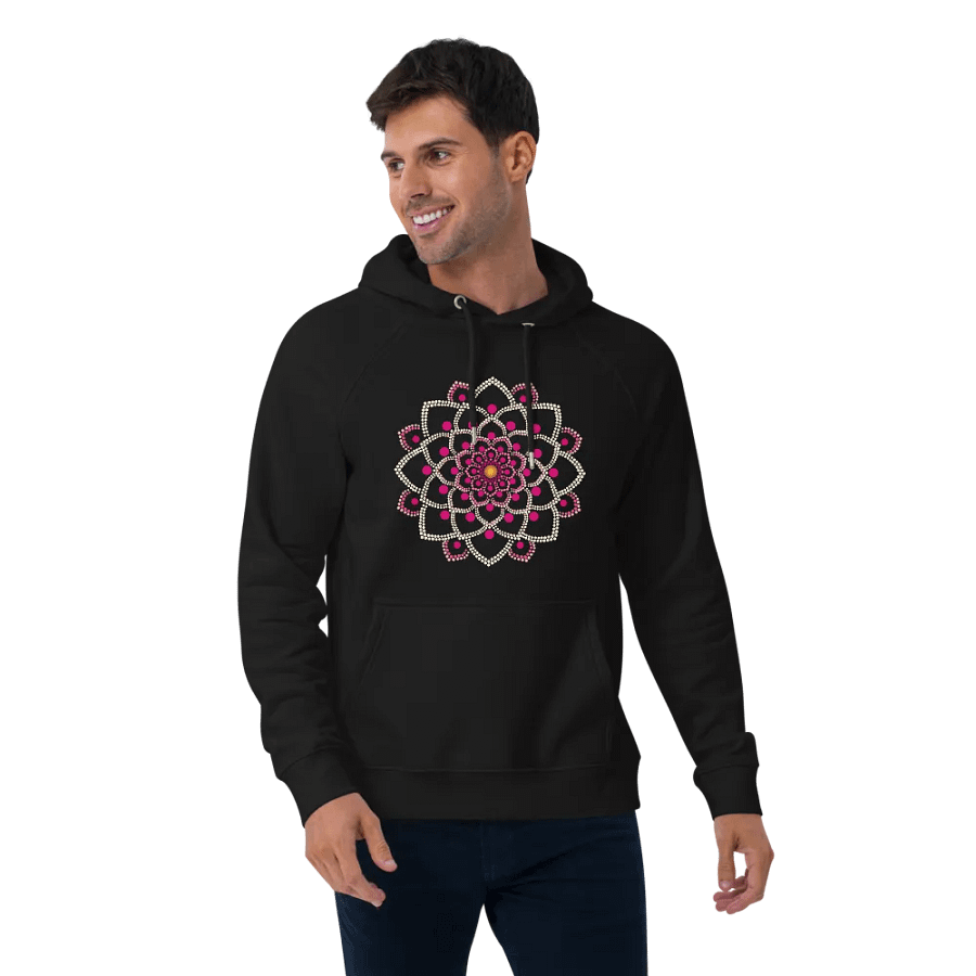 Simple Pink Mandala Unisex Eco Hoodie product image (12)